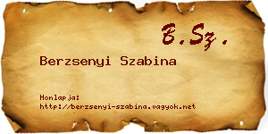 Berzsenyi Szabina névjegykártya