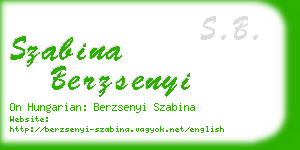 szabina berzsenyi business card